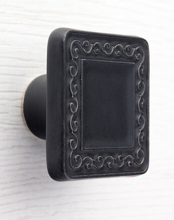 Gałka do mebli czarna matowa wz.17, pracowniazona