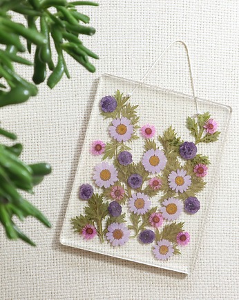 Obrazek z naturalnymi kwiatami w żywicy, Floral Home