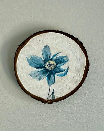 Ręcznie malowany obrazek na plastrze drewna "Niezapominajka", ReinerArt