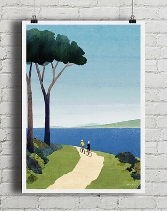Przejażdżka rowerowa - plakat fine art, minimalmill