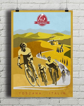 Strade Bianche - plakat rowerowy, minimalmill