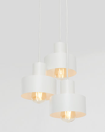 Minimalistyczna nowoczesna lampa wisząca FAY 3 klosze biała, CustomForm
