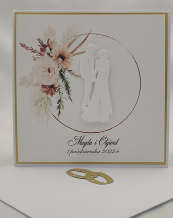 Kartka na ślub z personalizacją w ozdobnej kopercie W 47, Anna Art and Crafts