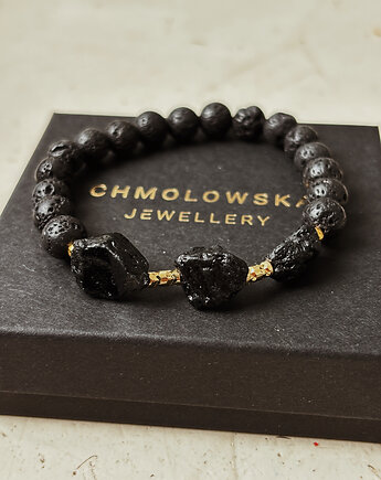 Bransoletka męska Lawa i Turmalin, Chmolowska Jewellery