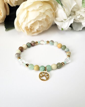 Bransoletka dla zwierzoluba- z łapką psa kota, Seylla pracownia