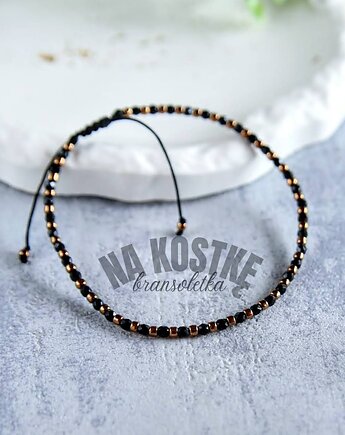 Złoty/czarny na kostkę, bransoletka na nogę, Mosca