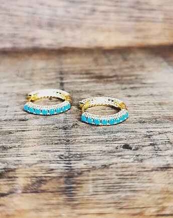 Kolczyki pozłacane Koła z turkusikami, Czaki Bransoletki