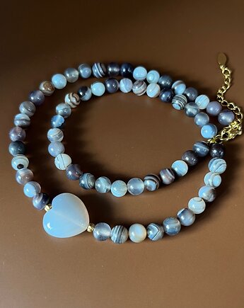 Naszyjnik z agatu z serduszkiem, Messme