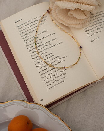 Naszyjnik Huggie kamienie naturalne mix choker, LEO jwlr