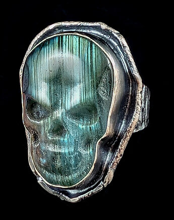 Pierścionek santa muerte- Labradoryt, Pracownia Neores