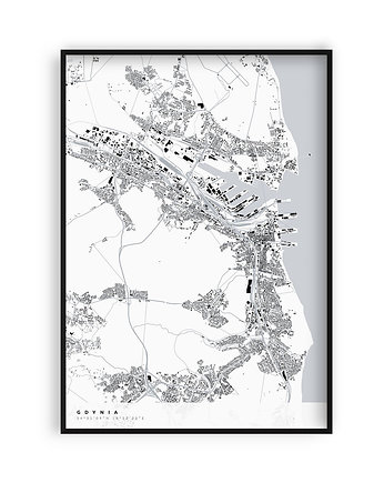 Mapa Gdyni,  Plakat Gdynia,  Mapy miast, PLAKATY GEOMETRYCZNE