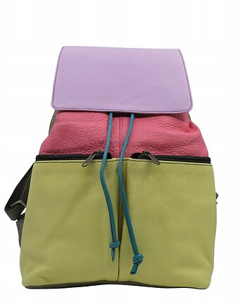 Plecak skórzany pojemny kieszenie wygodny kolorowy zero waste OLIVKA, Olivka Warsaw