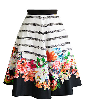 Spódnica rozkloszowana z klinów z bawełny, SKIRT STORY