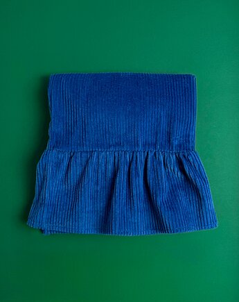 Lniano-wiskozowe spodnie z falbaną w zielone paski, GREEN FELICJA, Yanowska