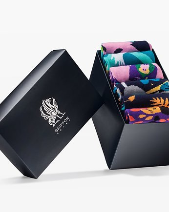 Zestaw Kolorowych Skarpet - Jungle Box - 6 Par, Prezent Socks