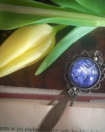Zakładka z płatkami chabrów, Figa handmade accessories