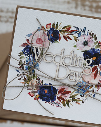 Stylowa kartka ślubna z kopertą Wedding Day, sorte