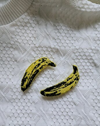 Komplet broszek ręcznie wyszywanych Banany, Katarzyna Małecka pmd