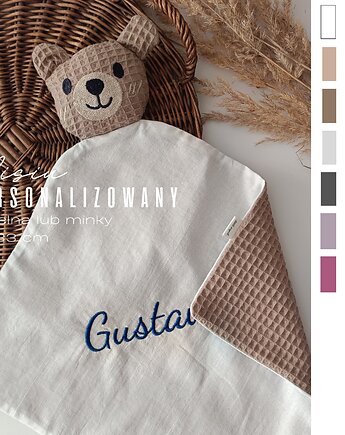 Misiu - personalizowana pamiątka narodzin, chrztu  kolory  haft, Little Angels