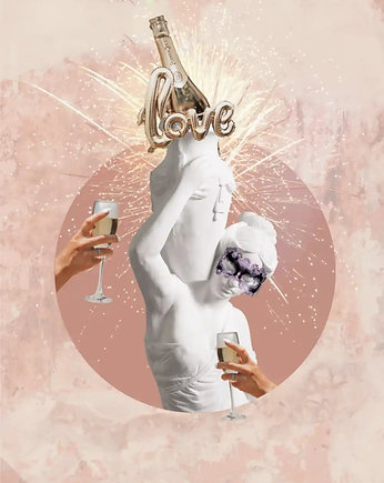 Plakat Champagne love WINTER, zfragmentow