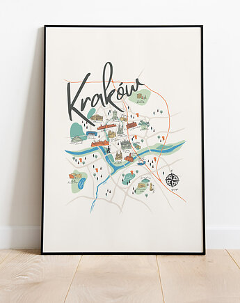 Kraków Mapa plakat 50x70 cm, Cyrografik