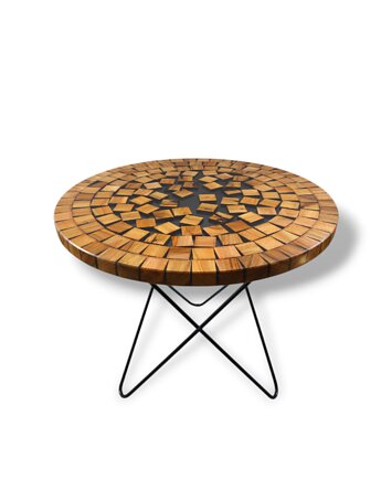 Stolik kawowy #11 DREWNO + ŻYWICA 60cm, MA WOOD