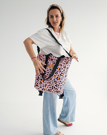 Torbo plecak RÓŻOWA PANTERA welurowa torba waterproof bagaż podręczny, equipo