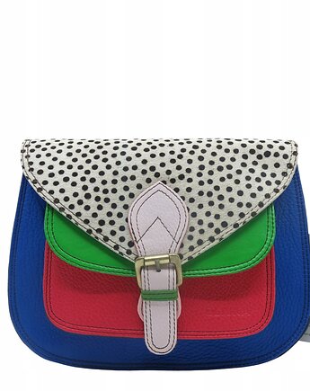 Torebka listonoszka elegancka regulowany pasek skórzana kolorowa OLIVKA, Olivka Warsaw