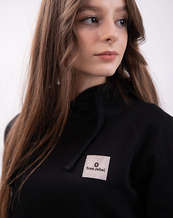 Bluza czarna bawełna organiczna GOTS, tree rebel
