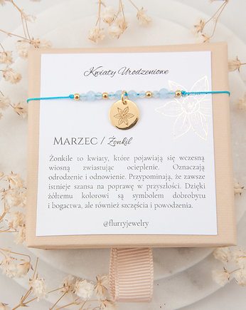 Marzec / Żonkil Bransoletka z Kwiatem urodzeniowy, Flurry 