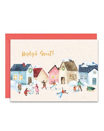 Kartka ze świątecznym miasteczkiem, Paperwords