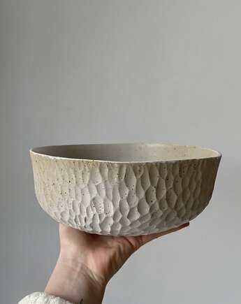 Ręcznie rzeźbiona misa ceramiczna, Misa na owoce, sałatki, Minimalistyczna, umi ceramika