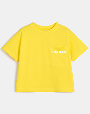 Koszulka dziecięca z kieszonką w kolorze żółtym, Crisscross