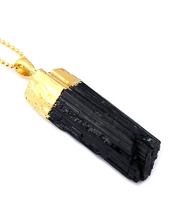 Colare Surowy Turmalin Czarny złoto, Brazi Druse Jewelry