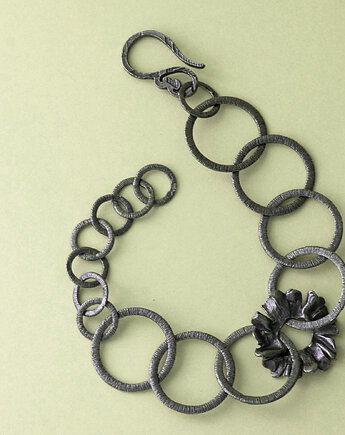 Bransoletka grafitowa - Rumianki, KOS jewellery