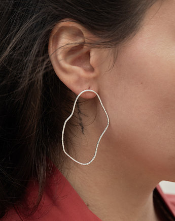 Chmurki : asymetryczne kolczyki ze srebra, OM jewellery