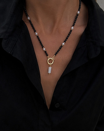 Naszyjnik damski Onyks, Kamień księżycowy i Cytryn, Chmolowska Jewellery