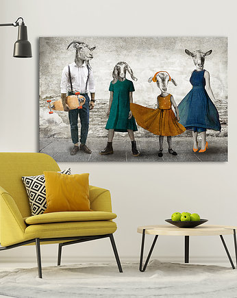 Obraz na płótnie - OBRAZ Z KOZAMI 120x80cm, NOWdeco