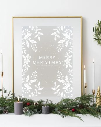 PLAKAT zimowy Plakat świąteczny Merry Christmas, black dot studio