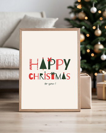 Świąteczny plakat - HAPPY CHRISTMAS, Peprojektuje