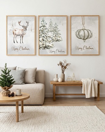 Zestaw 3 plakatów White bauble, Well Done Shop