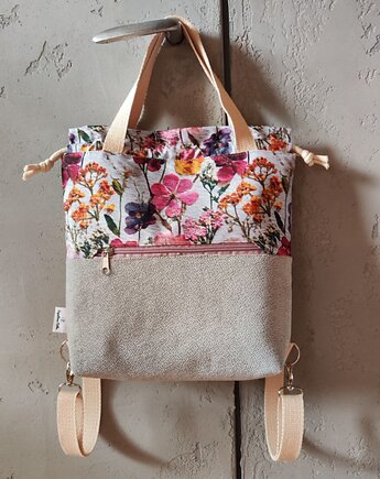 Plecako torebka 2w1 suszone kwiaty, Zapętlona Nitka