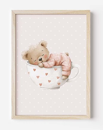 Plakat Na Ścianę Dla Dziewczynki Różowe misie nr. 2, Dekoracjan
