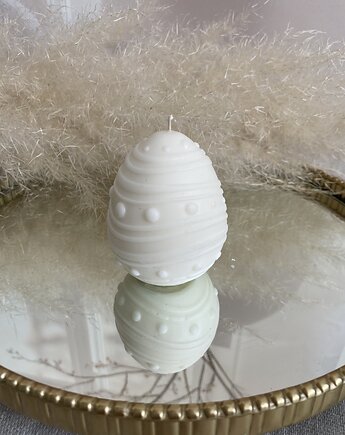 Świeca ekologiczna sojowa dekoracyjna jajko wielkanocne kolor wosku naturalny, Coccola JEWELLERY