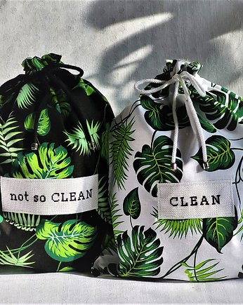 Monstera - torebki podróżne na bieliznę, metka by traczka