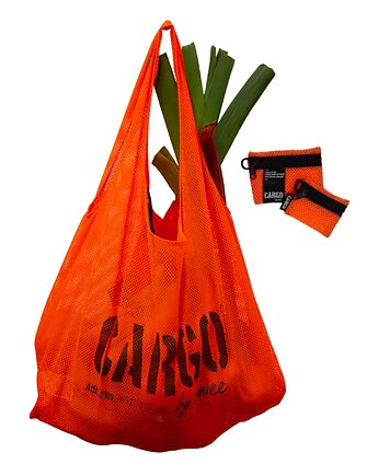 Zestaw prezentowy  - SHOPPER NEON ORANGE  + PORTFELIKI  MESH ORANGE, CARGO by OWEE