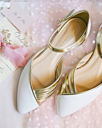 Skórzane płaskie buty ślubne - Stella, AnemoneDream