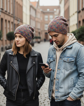 Kolorowa czapka całoroczna przejściowa cienka all season unisex, splotomaniaa