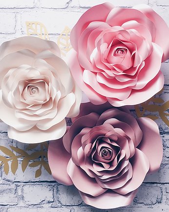 Kwiaty na ścianę - papierowe róże, So cute So lovely