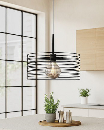 Czarna lampa wisząca do salonu w stylu loftowym CLIZA LOFT, lampy loftowe LYSNE LOFT